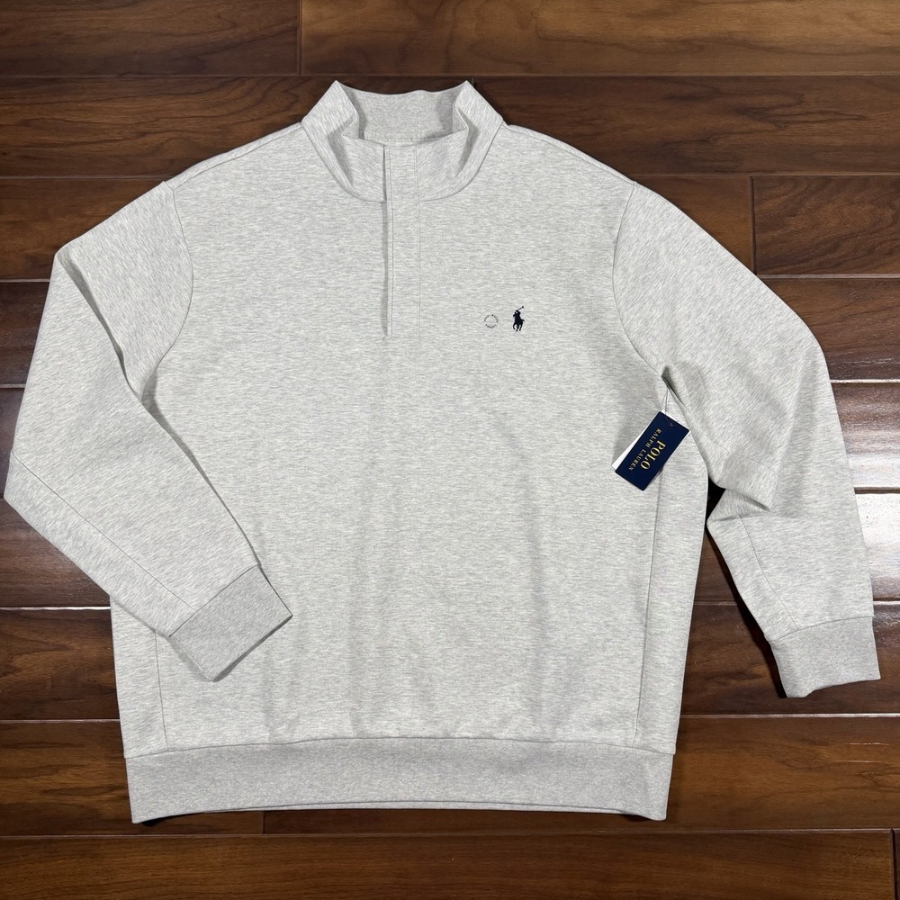 Polo Ralph Lauren Men's Size 2XLT Gray Long Sleeve Snap Mock Neck Sweatshirt